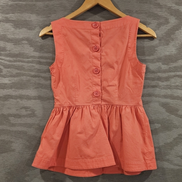 Kate Spade SZ 0 Fairy Pink Coral Sleeveless Peplum Top Side Zip Back Button Up - Picture 3 of 9